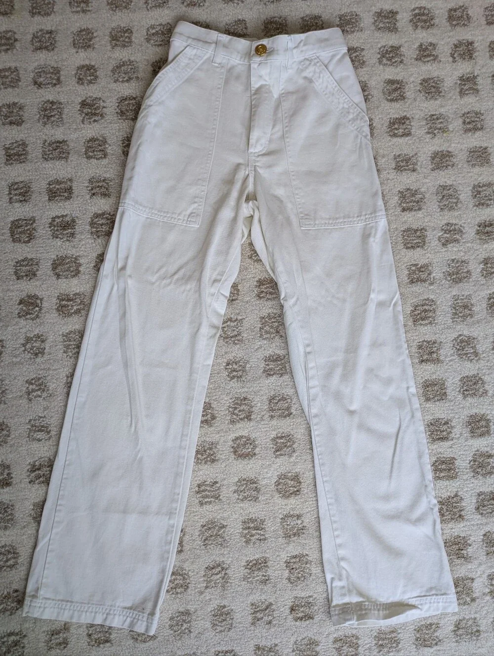 Big Bud Press Work Pants In White Cream Size XXS Elastic Waist